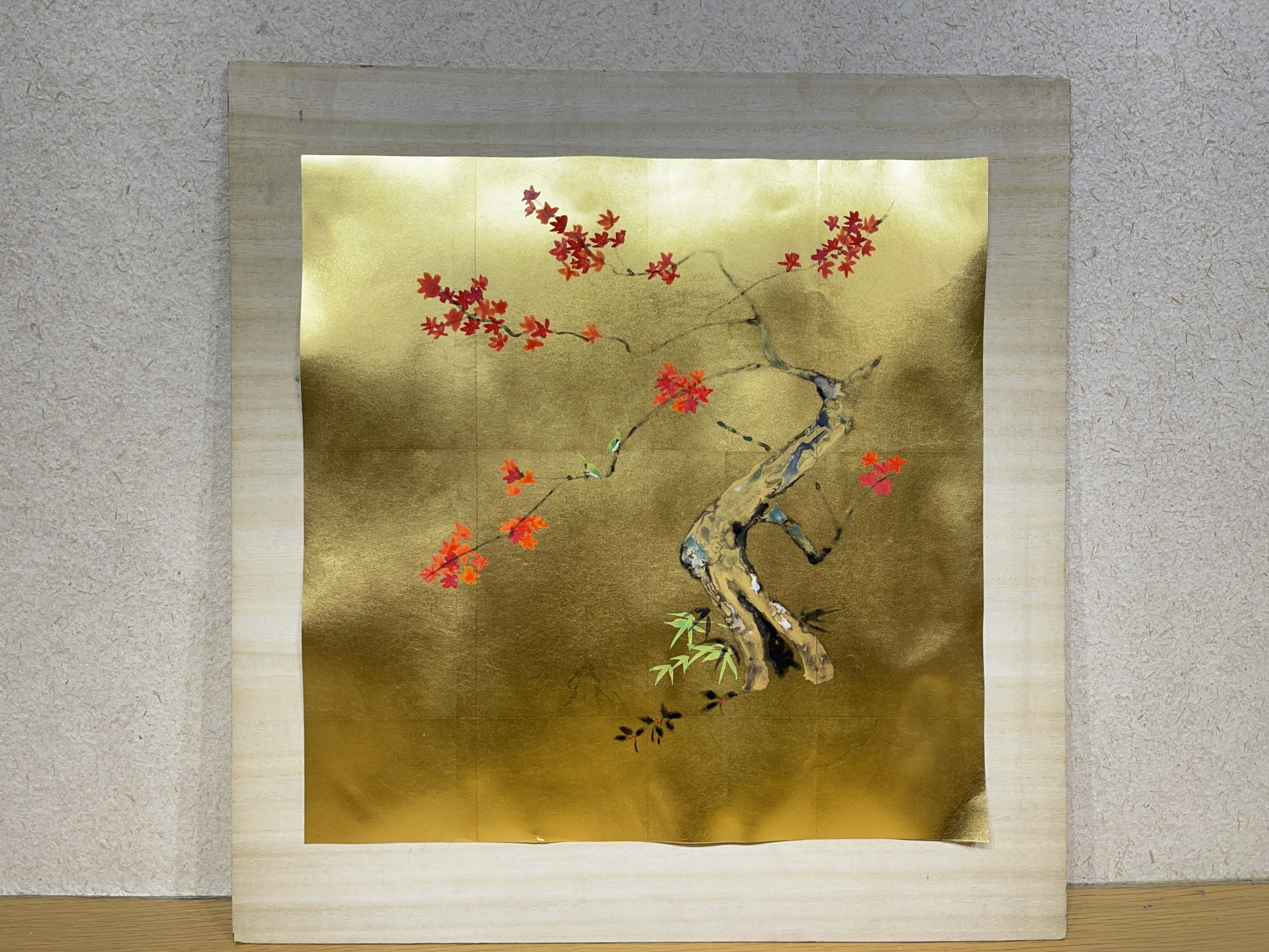 4曲 手描き 楓  H176xW57.5x59.5cm